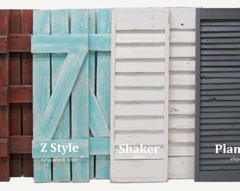 Rustic Barnwood Window Shutters (2)  11" wide X 33" tall for 23.5"X33" Window Pane Mirror (mirror sold separately) Old Wood Wall Decor.