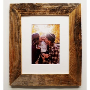 Barnwood Picture Frame, Wide 2" Reclaimed Barn Wood Photo Frames, Rustic Farmhouse Decor, Weathered 4x4, 4x6, 5x7, 8x10 11x14 and more.