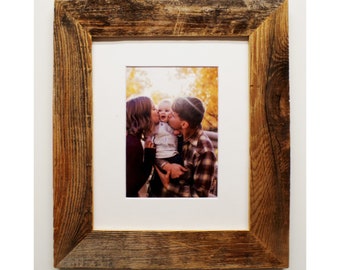 Barnwood Picture Frame, Wide 2" Reclaimed Barn Wood Photo Frames, Rustic Farmhouse Decor, Weathered 4x4, 4x6, 5x7, 8x10 11x14 and more.