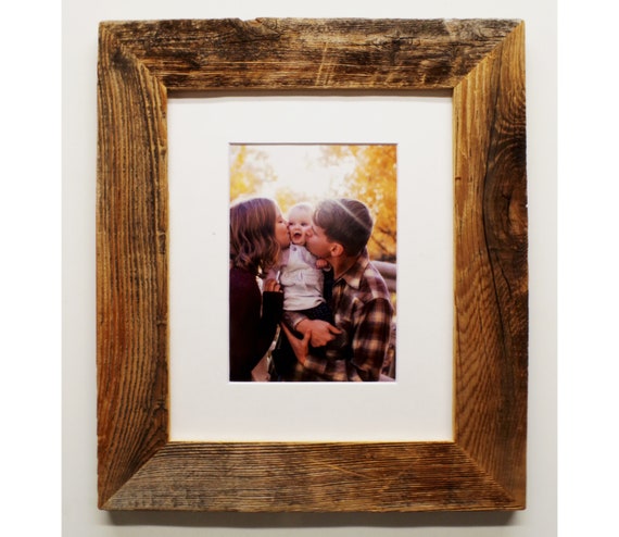 Barnwood Picture Frame, Wide 2" Reclaimed Barn Wood Photo Frames, Rustic Farmhouse Decor, Weathered 4x4, 4x6, 5x7, 8x10 11x14 and more.