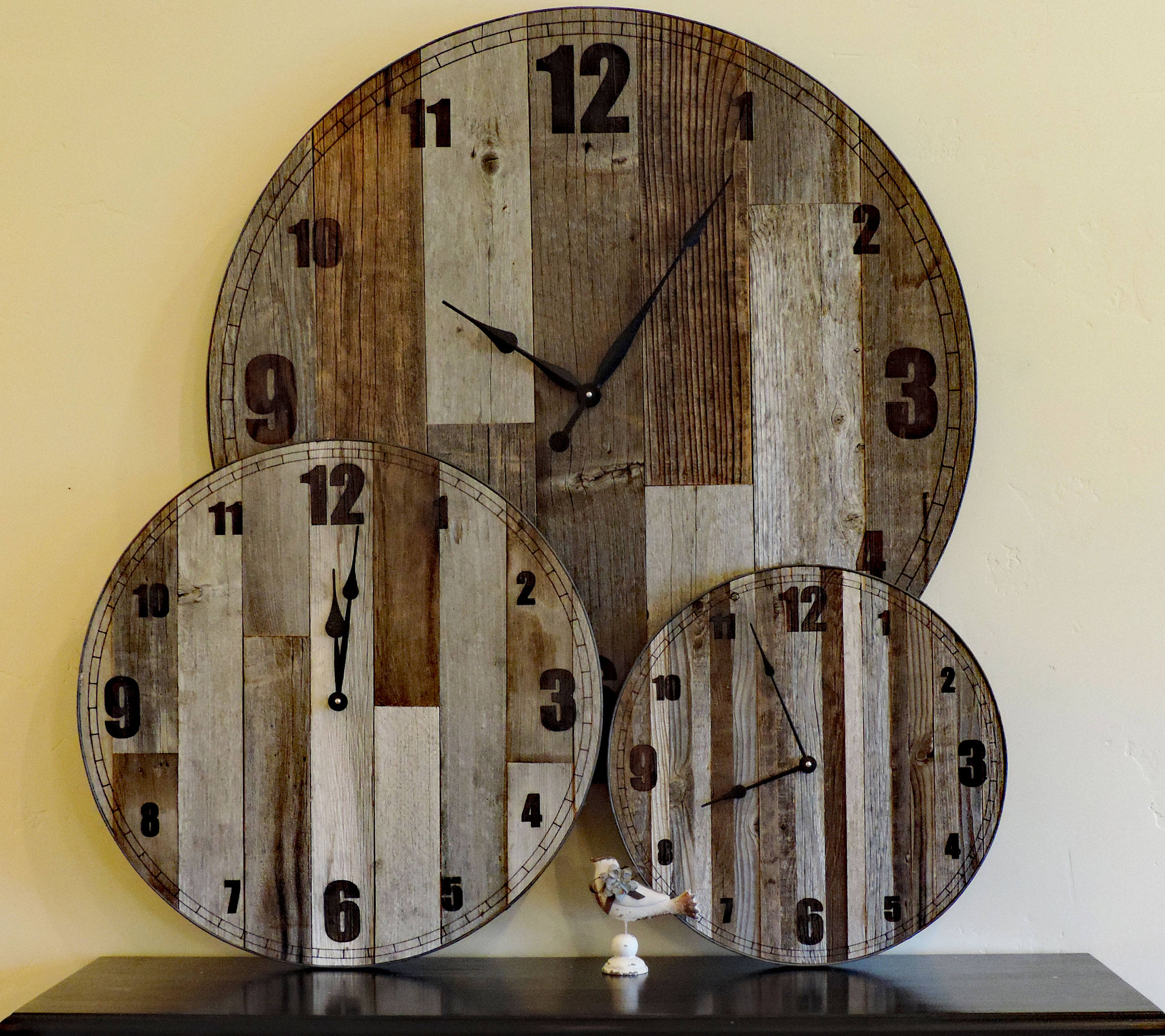 24 Inch Large Rustic Wooden Country Wall Clock Big Barn Wood Etsy