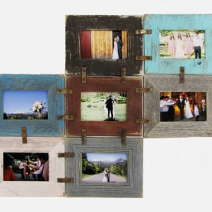 DIY 5X7 Multi Picture Frame Collage Kit for multiple pictures, Wedding Photo Set, Friendship Photos, Wooden Farmhouse Gallery Wall Decor. image 3