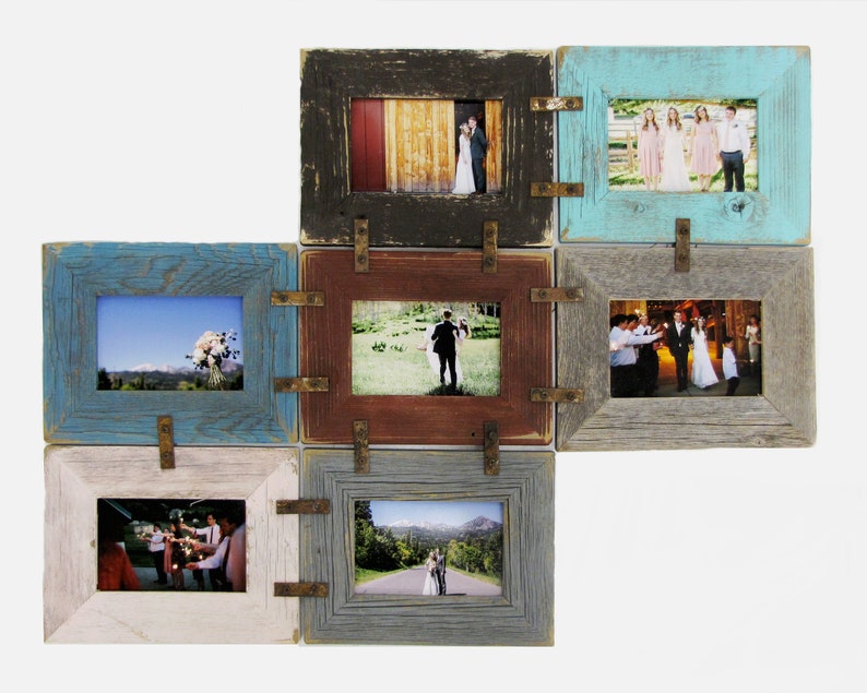 DIY 5X7 Multi Picture Frame Collage Kit for multiple pictures, Wedding Photo Set, Friendship Photos, Wooden Farmhouse Gallery Wall Decor. image 3