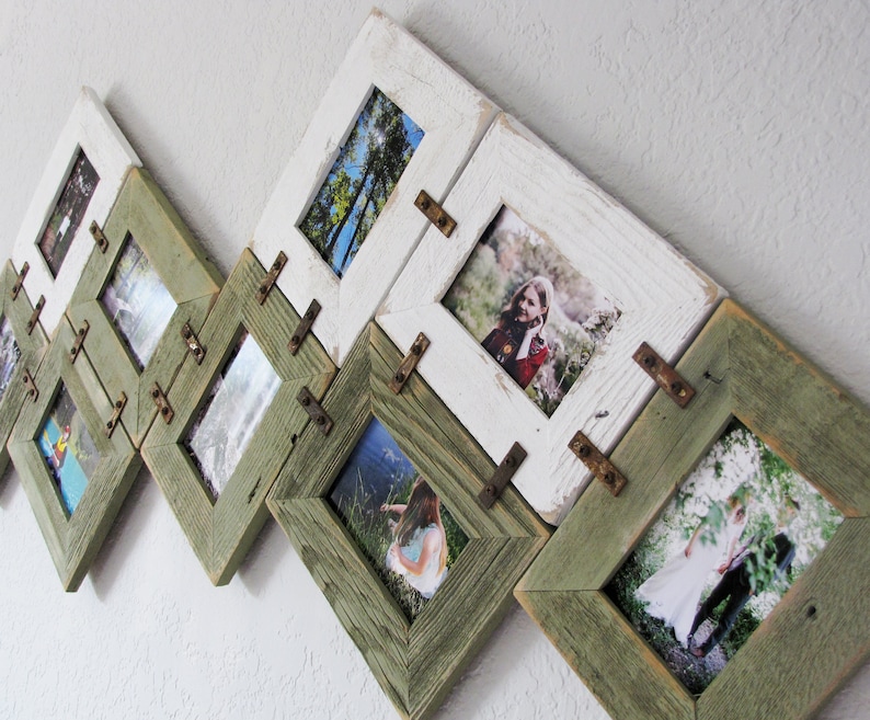 DIY 5X7 Multi Picture Frame Collage Kit for multiple pictures, Wedding Photo Set, Friendship Photos, Wooden Farmhouse Gallery Wall Decor. image 1