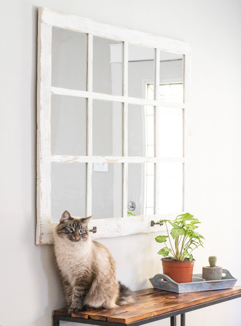 Extra Large Farmhouse Window Pane Mirror- 46