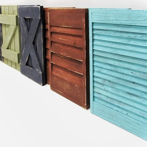 Rustic Barnwood Shutters (2) 14.5" wide X 21.75" tall for 37.5"X21.75" Window Mirror (mirror sold separately) Interior Farmhouse Wall Decor.