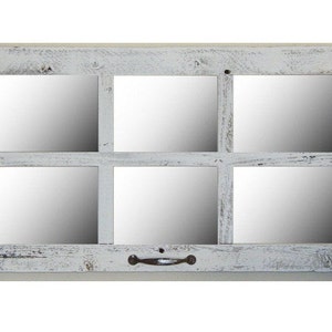 SALE Antique Barnwood Window Mirror 16x28 6 Panes, Rustic Living Room, Hallway, Bedroom Wall Accent Mirror, Decorative Country Farmhouse. image 2