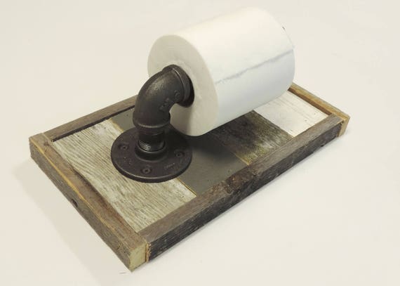 Rustic Reclaimed Wood Wall Mounted Toilet Paper Roll Holder Etsy