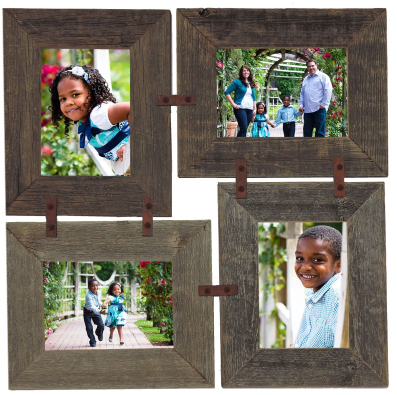 DIY 5X7 Multi Picture Frame Collage Kit for multiple pictures, Wedding Photo Set, Friendship Photos, Wooden Farmhouse Gallery Wall Decor. image 4