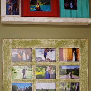 Rustic Barn Wood Window Multi Photo Collage Frame 9 opening for 4X6 pictures, Family, Grandkids, Friendship, Wedding, Farmhouse Multiframe image 6