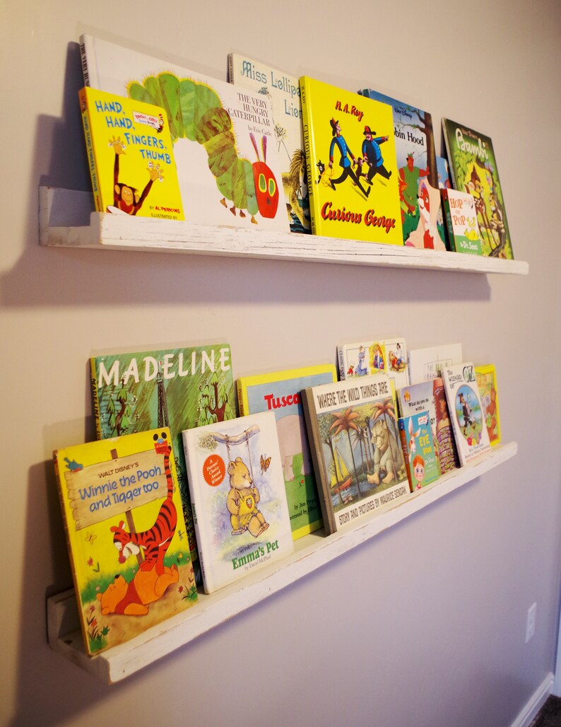 Rustic White Nursery Shelves. Reclaimed Wood Baby Room Etsy