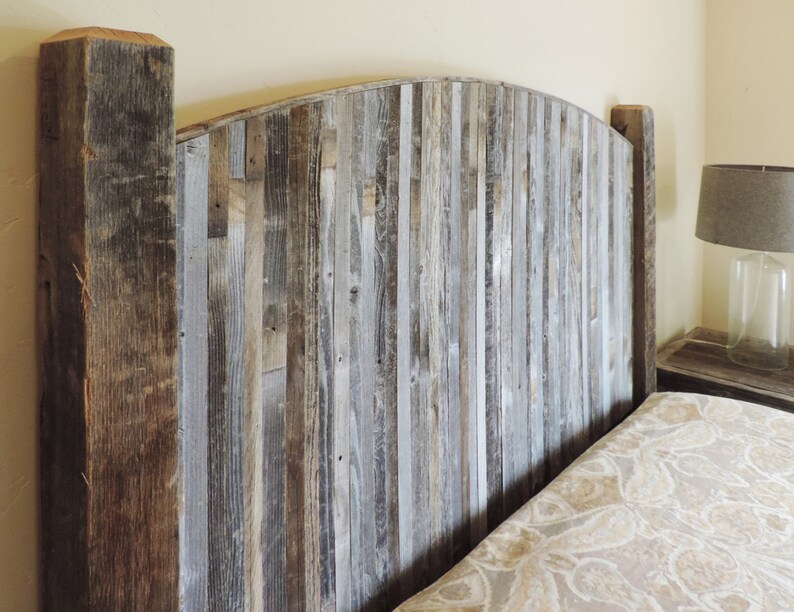 Farmhouse Style Arched King Size Bed Barnwood Headboard Etsy