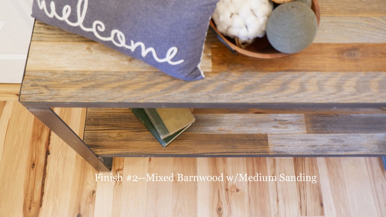 Entryway Reclaimed Wood Console Table w/Shelf for Storage Behind the Couch Sofa Bar w/ Metal Legs Modern Farmhouse Living Room Furniture image 10