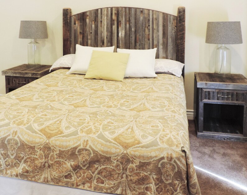 Farmhouse Style Arched King Size Bed Barnwood Headboard Etsy