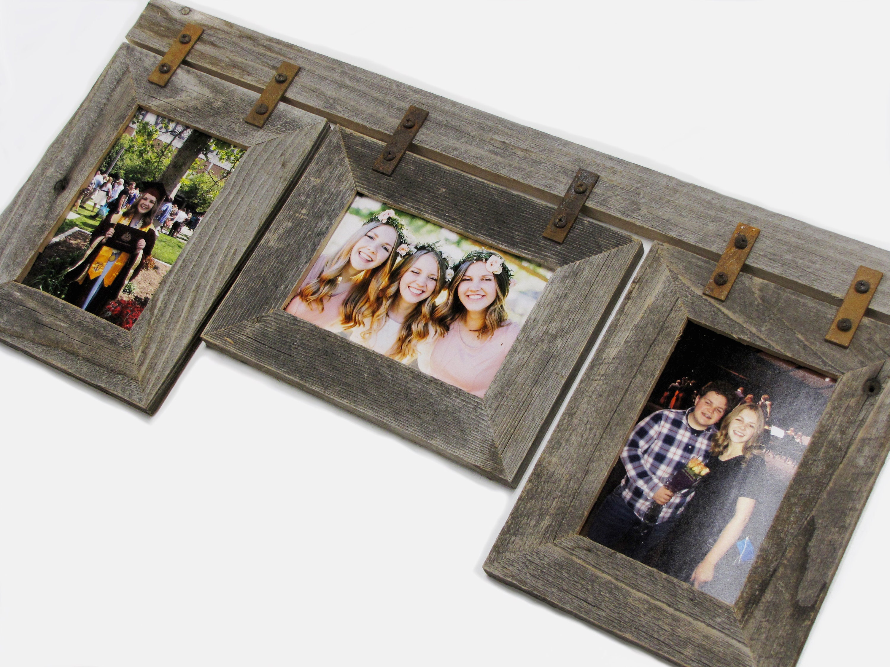 Prinz 6-Opening, for 4x6, 4x4, and 5x7 Photos, Collage Picture Frame,  White-Natural 