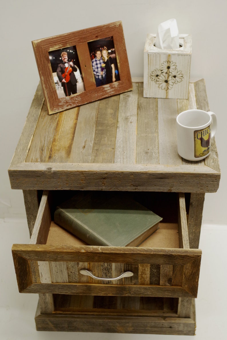 Night Tables With Drawers Farmhouse Style Barnwood Night Stand