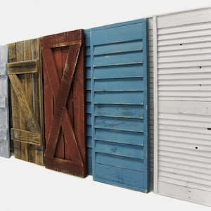 Rustic Window Shutters 2 14 wide X 36 tall for 46X36 Window Mirror mirror sold separately Decorative Reclaimed Old Wood Wall Decor. image 1