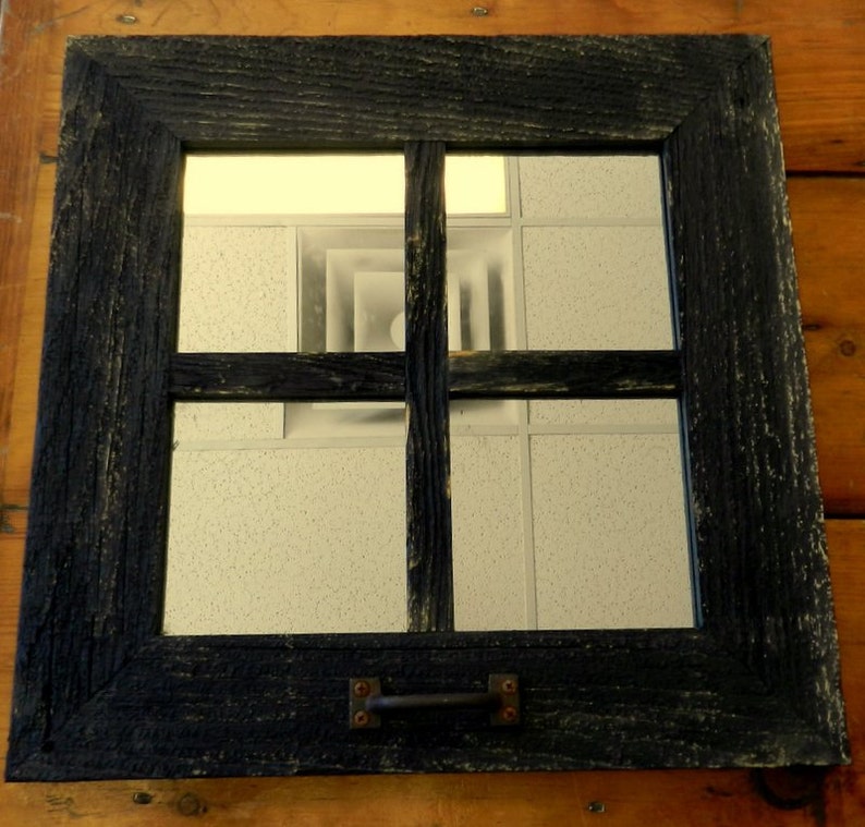 18 Square 4 Pane Window Frame Mirror Small Rustic Etsy