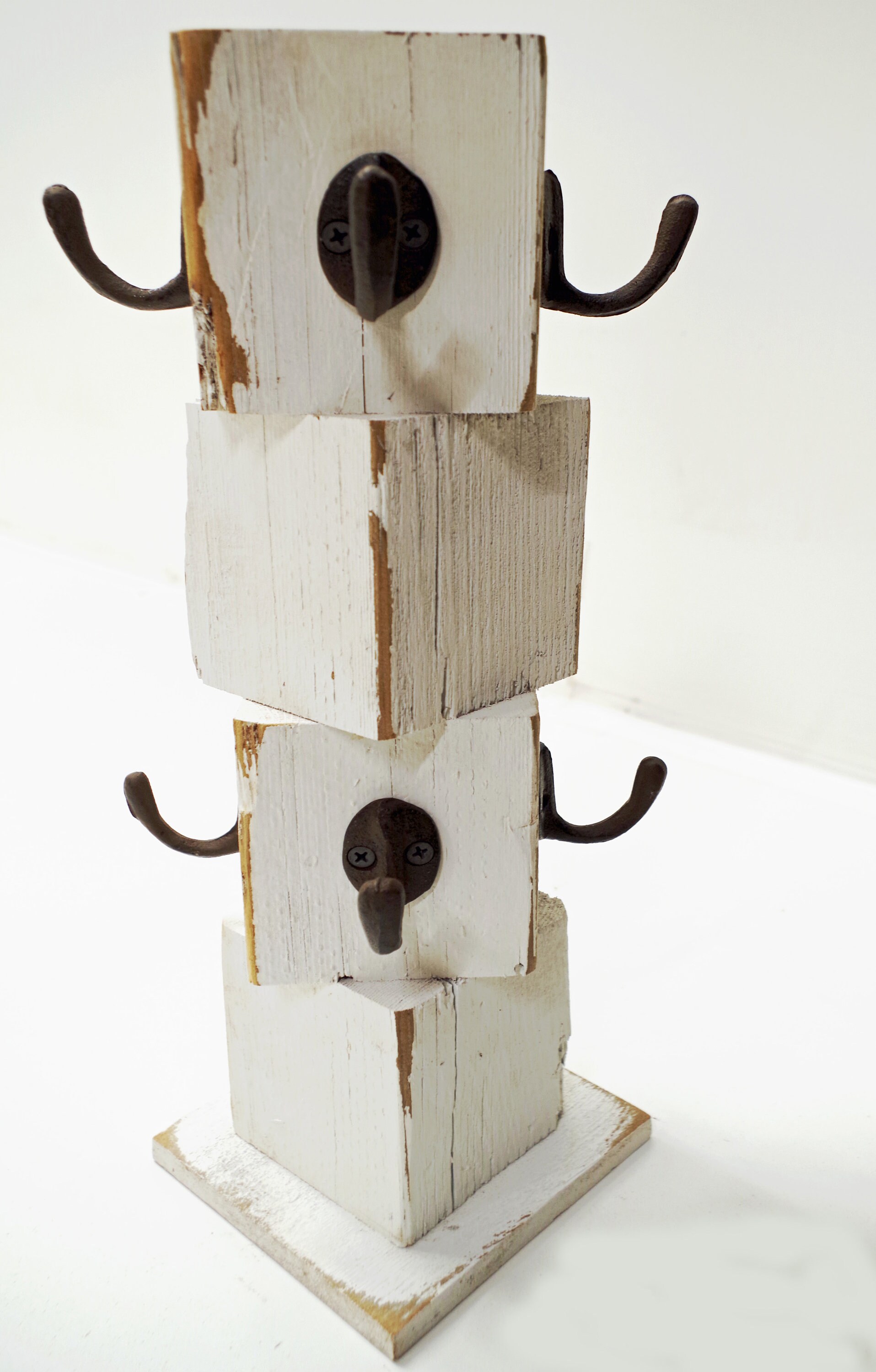 White Mug Tree Wood Mug Hanger Kitchen Display Farmhouse Etsy