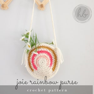 Easy Crochet Rainbow Purse Pattern, Crochet Digital Download, Children's Crochet Purse Pattern, Simple Crochet Rainbow