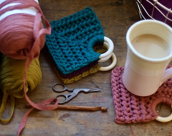 Easy Crochet Coaster Pattern, Crochet Coaster DIY, Crochet Home Gifts