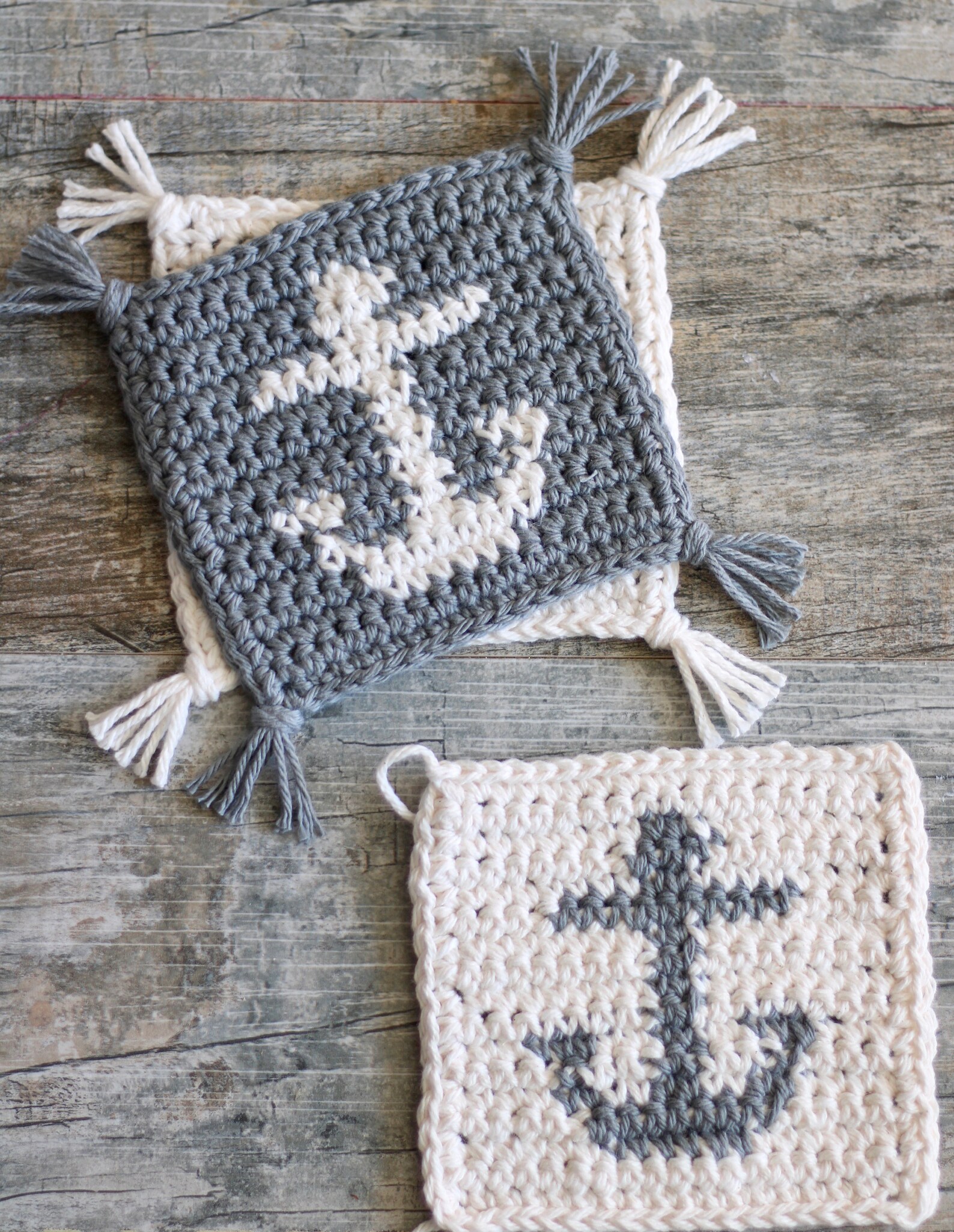 Nautical Anchor Coasters Easy Crochet Coaster Pattern Etsy