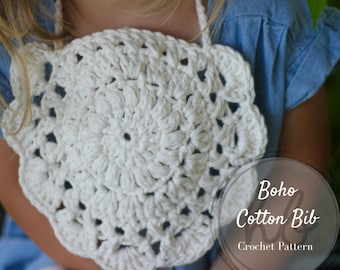 Cotton Baby Bib Pattern. Crochet Pattern, Knit Pattern, DIY Baby Bib, Handmade Baby Gift