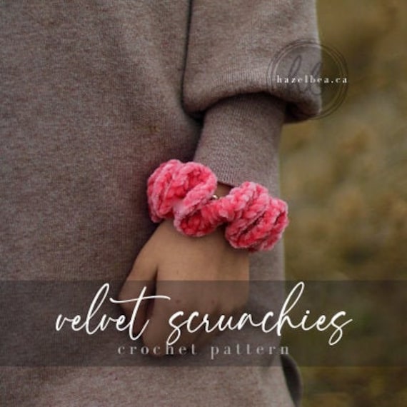20 Crochet Scrunchies with Cherries, Ruffles, Shells, and Stars 9 Velvet Scrunchie Crochet Pattern