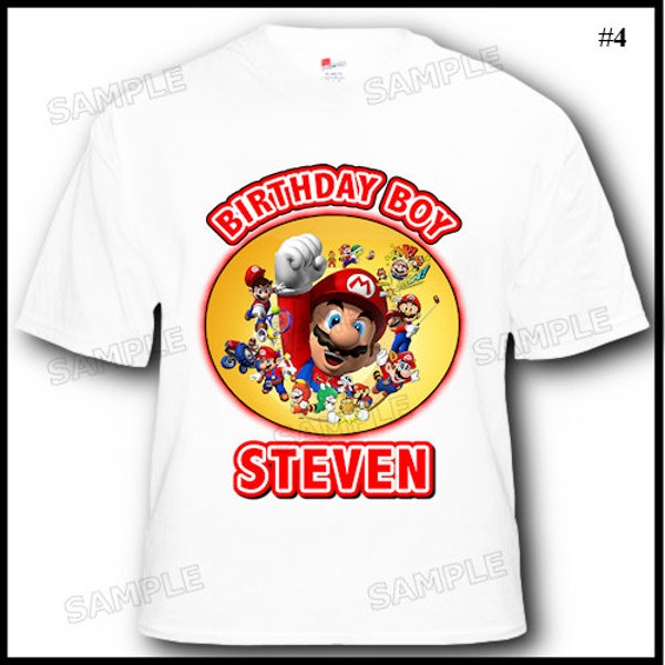 Personalized Super Mario Bros Birthday T-Shirt -- More Designs Available Inside --