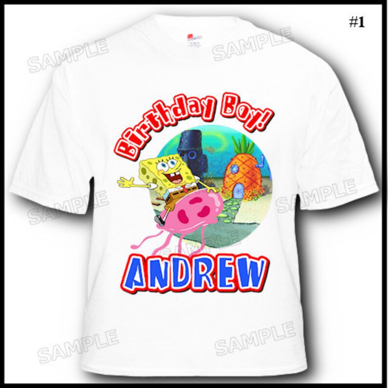 Personalized Spongebob Squarepants Birthday TShirt Etsy