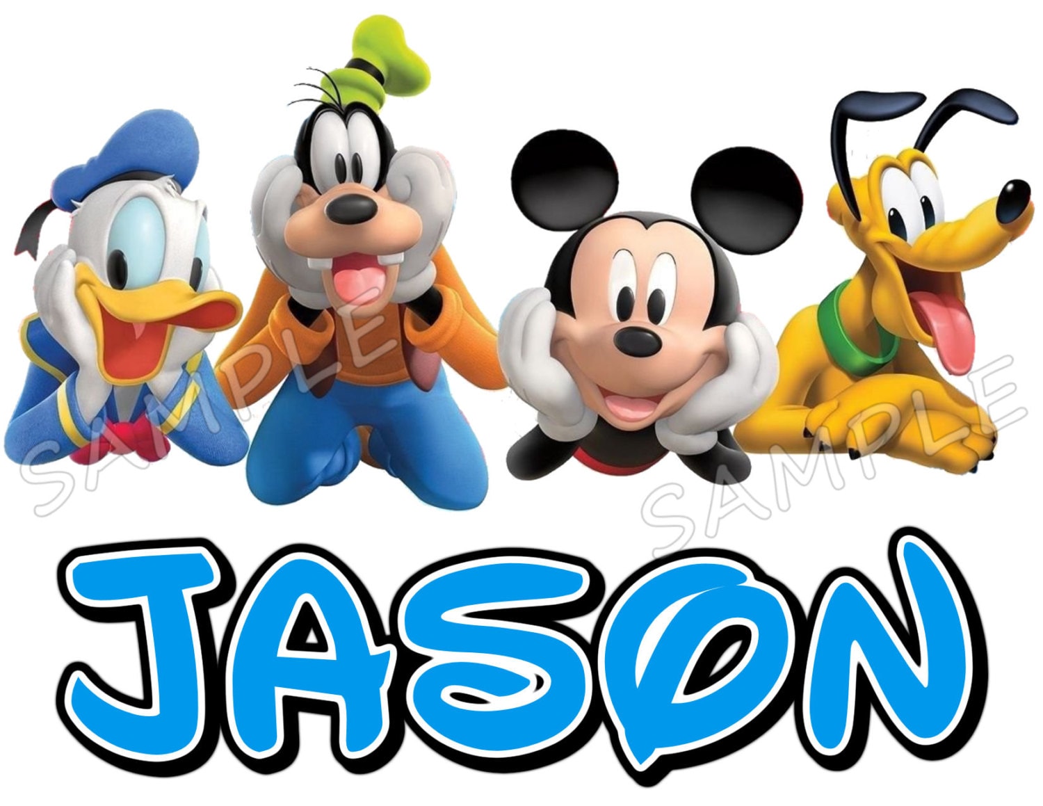 Personalized Mickey Mouse Donald Goofy And Pluto Disney Etsy