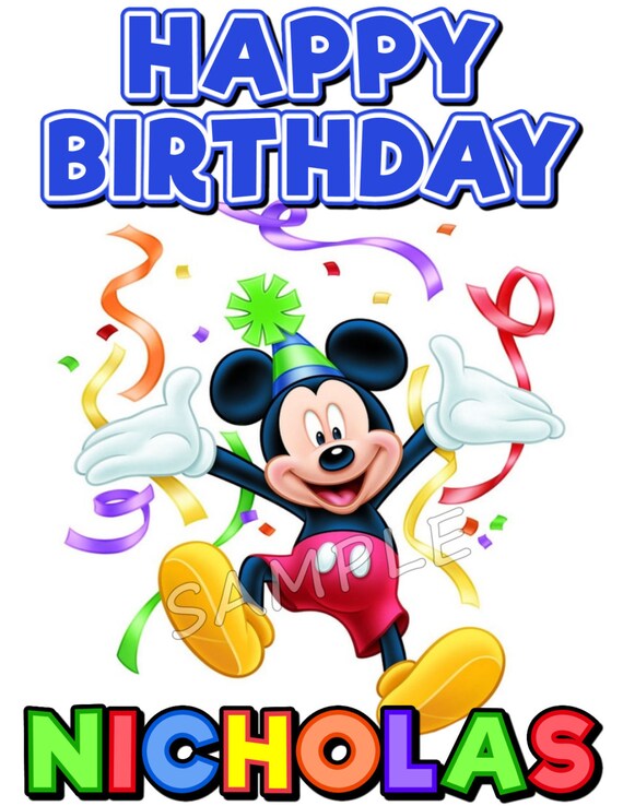 Personnalise Joyeux Anniversaire Mickey Mouse Anniversaire Etsy Personnalise Joyeux Anniversaire Mickey Mouse Anniversaire Etsy