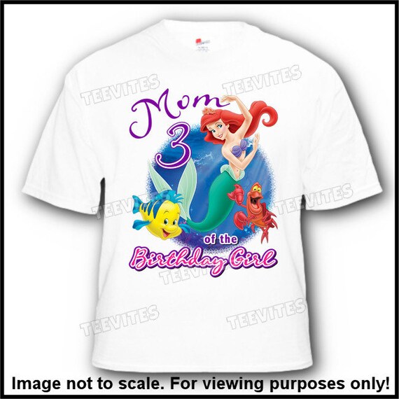 Mom Of The Birthday Girl Little Mermaid Ariel Flounder And Sebastian Disney T Shirt Mom Of The Birthday Girl Little Mermaid Ariel Flounder And Sebastian Disney T Shirt