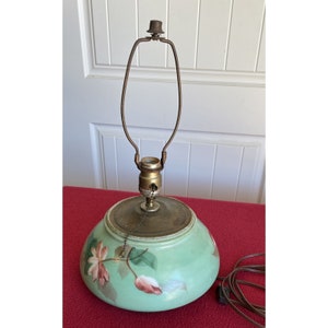 Vintage Milk Glass Hand Painted Table Lamp