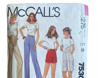 Vtg 1981 McCall's Women's PANTS SHORTS Sewing Pattern Size 12 Waist 26.5" Collectible Patterns