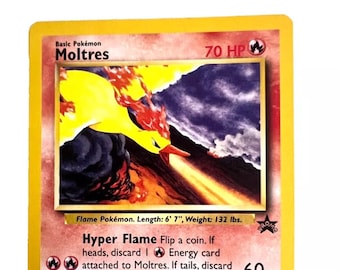 Vintage Moltres 60 Hyper Flame Black Star Wizards TCG Wizards 2000 Card Collectible Game Cards
