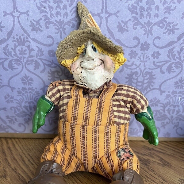 Vtg 8" Russ Berrie  KATHLEEN KELLY Critter Factory Scare E. Crow Scarecrow Doll  Vintage Collectible Dolls