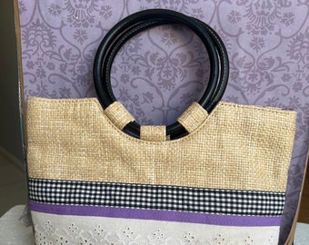 Victoria's Secret Vintage Mini Handbag/Purse Cute Lace -Purple Polka Dot Inside Vintage Accessories