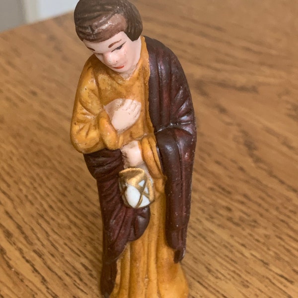 Vintage 3 1/4" Porcelain Miniature Joseph/Wise Man Nativity Scene Figurine