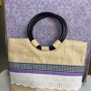 Victoria&#39;s Secret Vintage Mini Handbag/Purse Cute Lace -Purple Polka Dot Inside Vintage Accessories