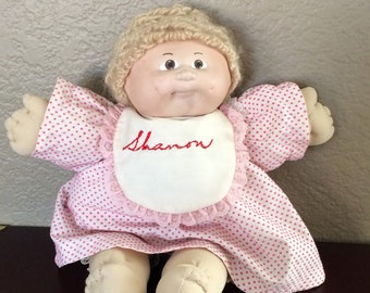 Vtg Hand Made 14" Porcelain Head Cloth Cabbage Patch Doll by Toni Carcerana