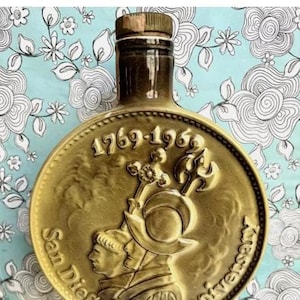 Vintage 1968 San Diego 200th Anniversary Jim Beam Bourbon Bottle Decanter Collectible
