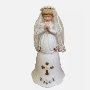 Vintage Girl First Communion 1990 Treasured Memories Collectible Bell Figurine