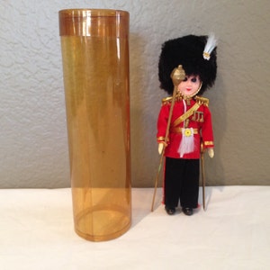 Vintage Scottish Soldier  Plastic Doll with Sleep Eyes and Ethnic Dress Orig Box