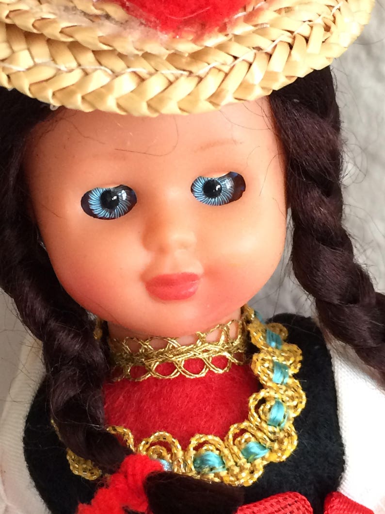 Vintage Blinking Eyes Ethnic European Doll Blue Eyes Brown Etsy