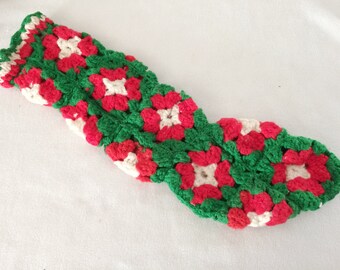 Vintage Hand Crocheted 19" Long Stocking Collectible OOAK