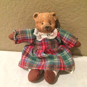 Vintage Belle Coeur Girl Bear Cloth Miniature  Body 5 Inches By Ross Collections Collectible  1997