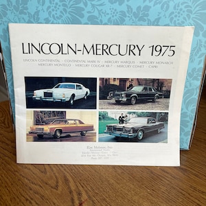 Vintage Lincoln-Mercury 1975 - Continental Sedan Car Brochure Collectible Nice!