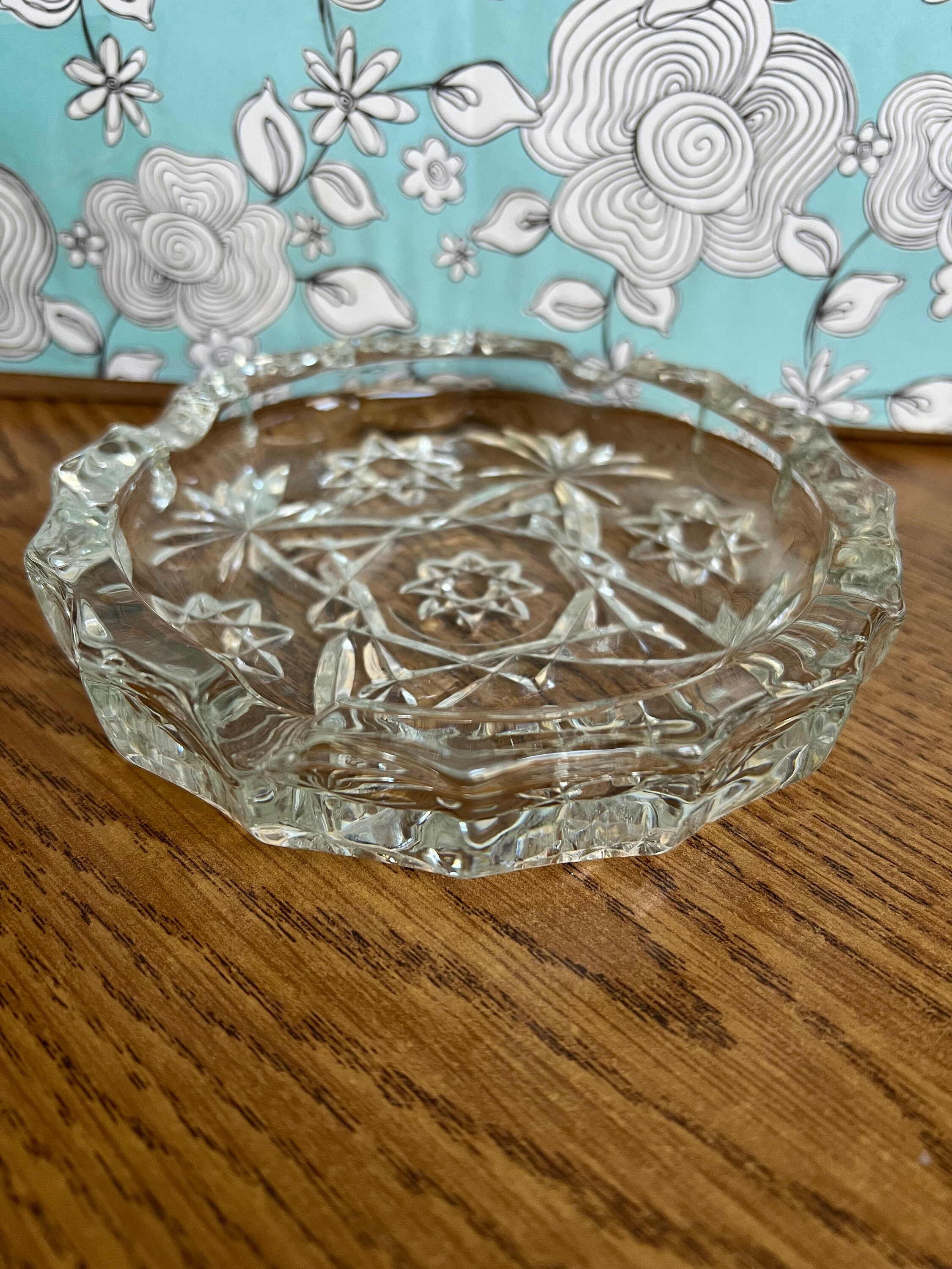 Vintage Anchor Hocking Star of David Ashtray Clear Glass 5.5\, image size:2250x3000
