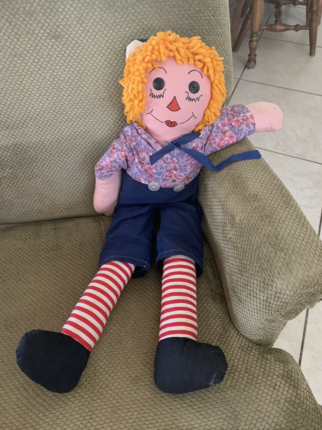 Vintage Hand Made Raggedy Andy Rag Doll Super Adorable and OOAK! - Etsy